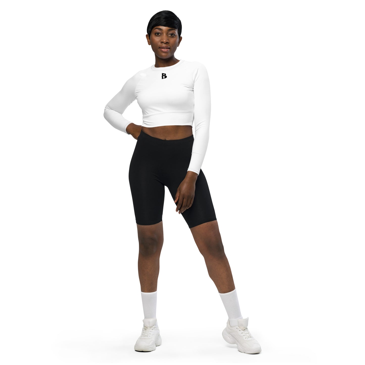 Recycled IzyBeats logo long-sleeve crop top