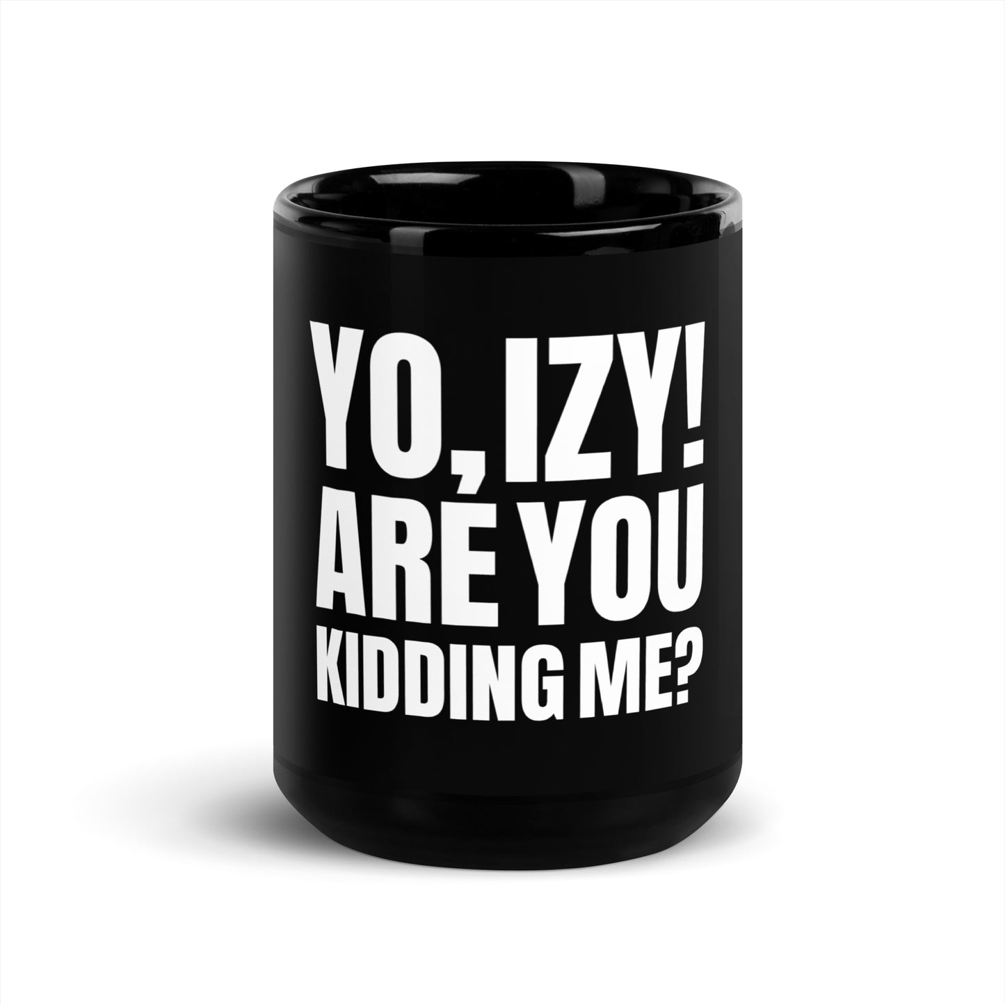 Black “Yo, Izy!” Glossy Mug