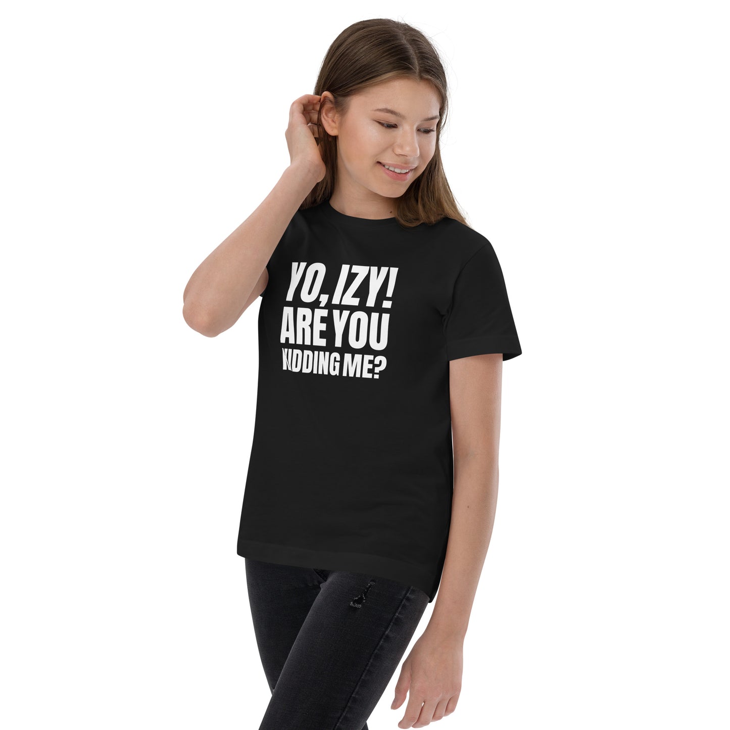 Youth “Yo, Izy!” jersey t-shirt