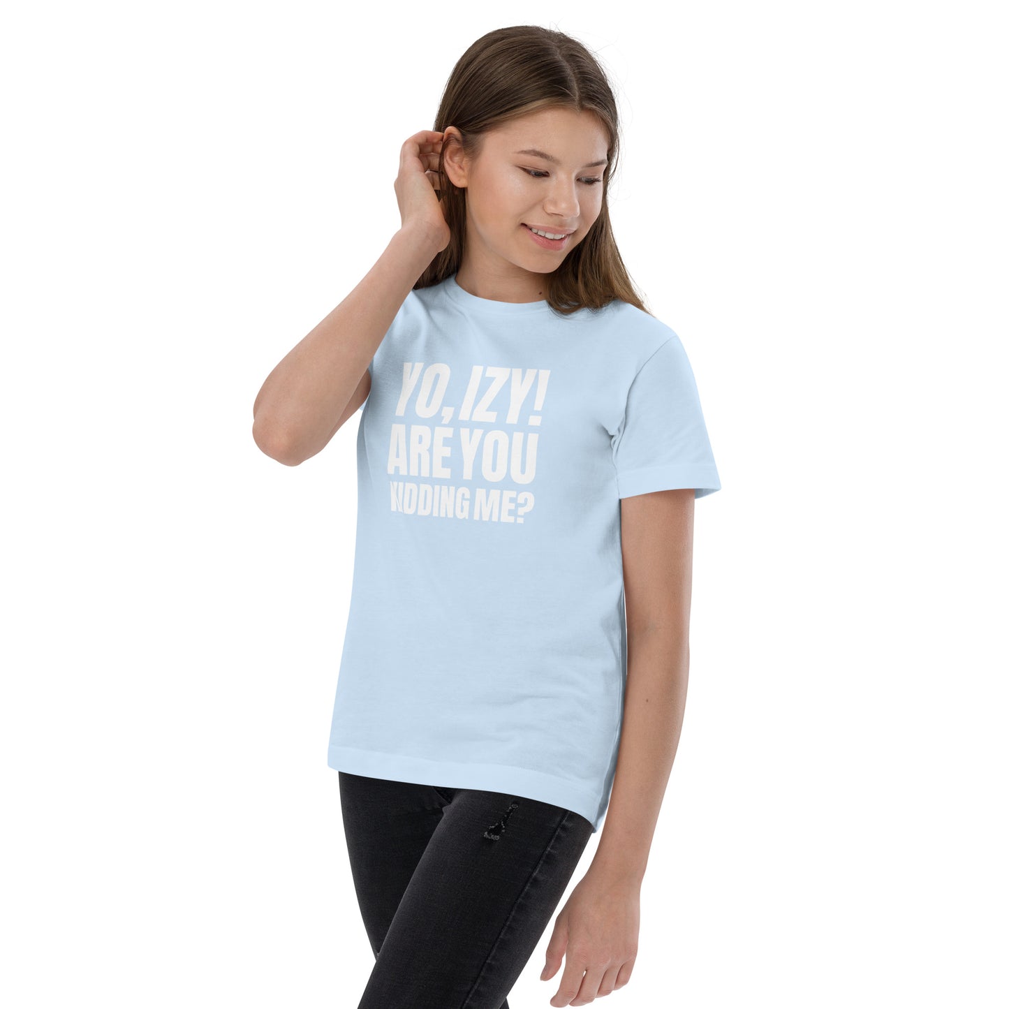 Youth “Yo, Izy!” jersey t-shirt