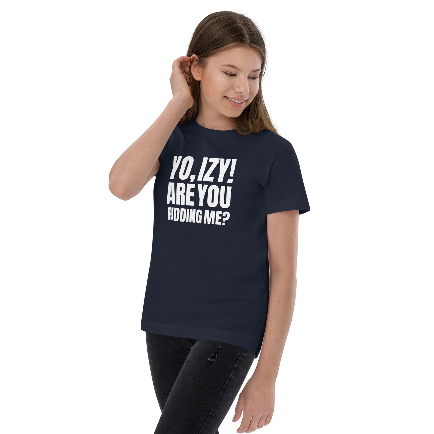 Youth “Yo, Izy!” jersey t-shirt