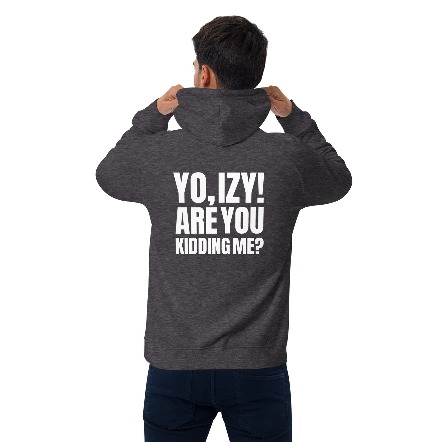 Unisex “Yo,Izy!” eco raglan hoodie